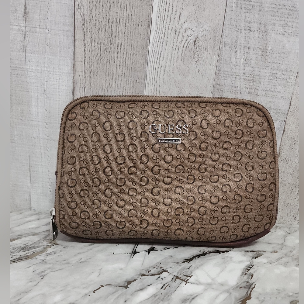 ✨ GUESS Los Angeles Monogram Cosmetic Case / Travel Toiletry Bag ✨